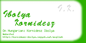 ibolya kornidesz business card